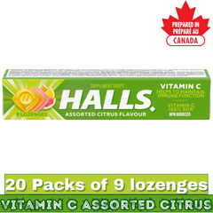 HALLS Mentho-Lyptus Cough Drops – Throat Relief Lozenges – 20 Packs of 9 per Tray | Multiple Flavours