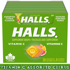 HALLS Mentho-Lyptus Cough Drops – Throat Relief Lozenges – 20 Packs of 9 per Tray | Multiple Flavours