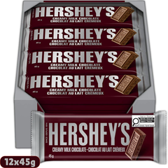 Hershey's Creamy Milk Chocolate Bar — Pack of 12 × 45g