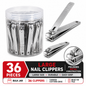 Stainless Steel Nail Clippers, Large Size (Jar of 36)