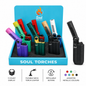 Soul Lighters Rotating-Nozzle Compact Torch Lighter, 6 colours, 9-count display