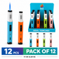 Soul Lighters Pen Hue Pop vape-pen style torch lighter, continuous flame, 4 colours, Pack of 12