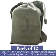 INTERNATIONAL All-iQn-One Universal Travel Power Adapter with Surge Protection – Worldwide Plug Converter for 150+ Countries | Pack of 12 | Item No. E-UA90144