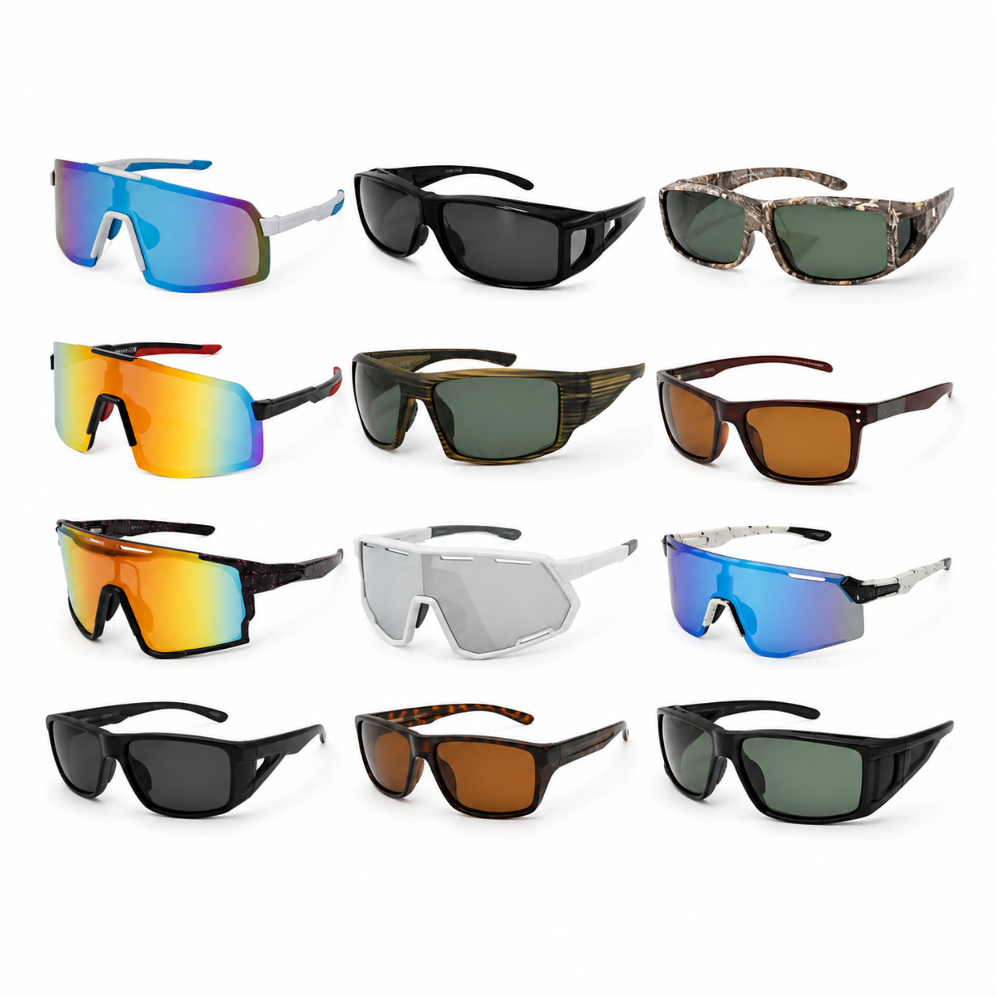 Inome 12 Piece Sunglasses Kit, 12 Unique Styles, UV400 Protection, Counter Rack