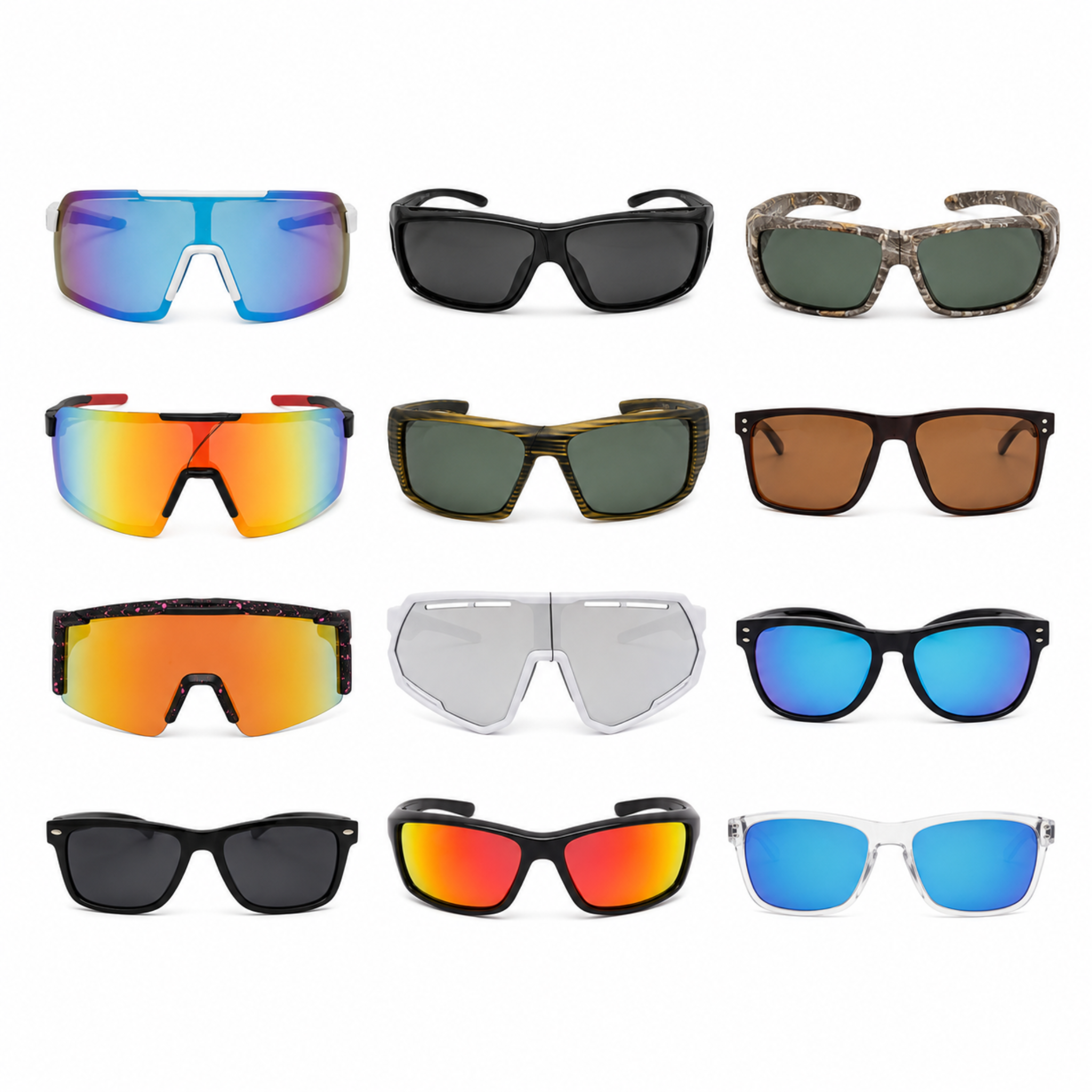 Inome 12 Piece Sunglasses Kit, 12 Unique Styles, UV400 Protection, Counter Rack