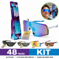 Inome 48 Piece Sunglasses Kit, 24 Styles, UV400 Protection, 195cm Floor Display Stand