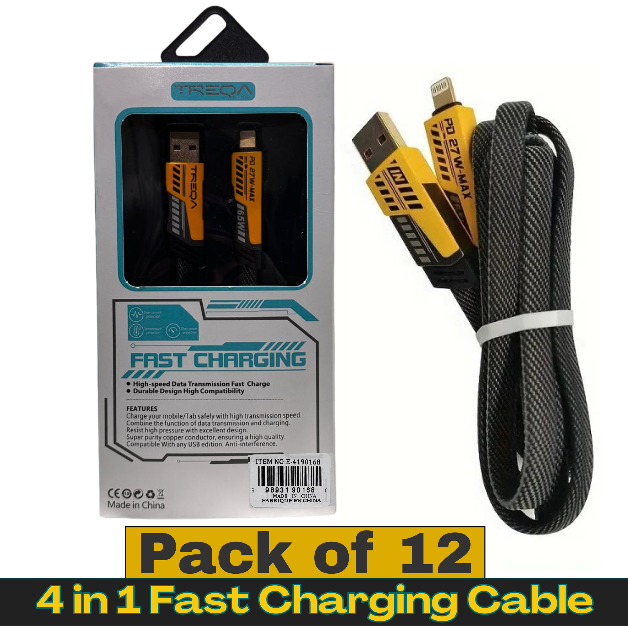 TREQA CA-888 4-in-1 fast charging cable 65W PD