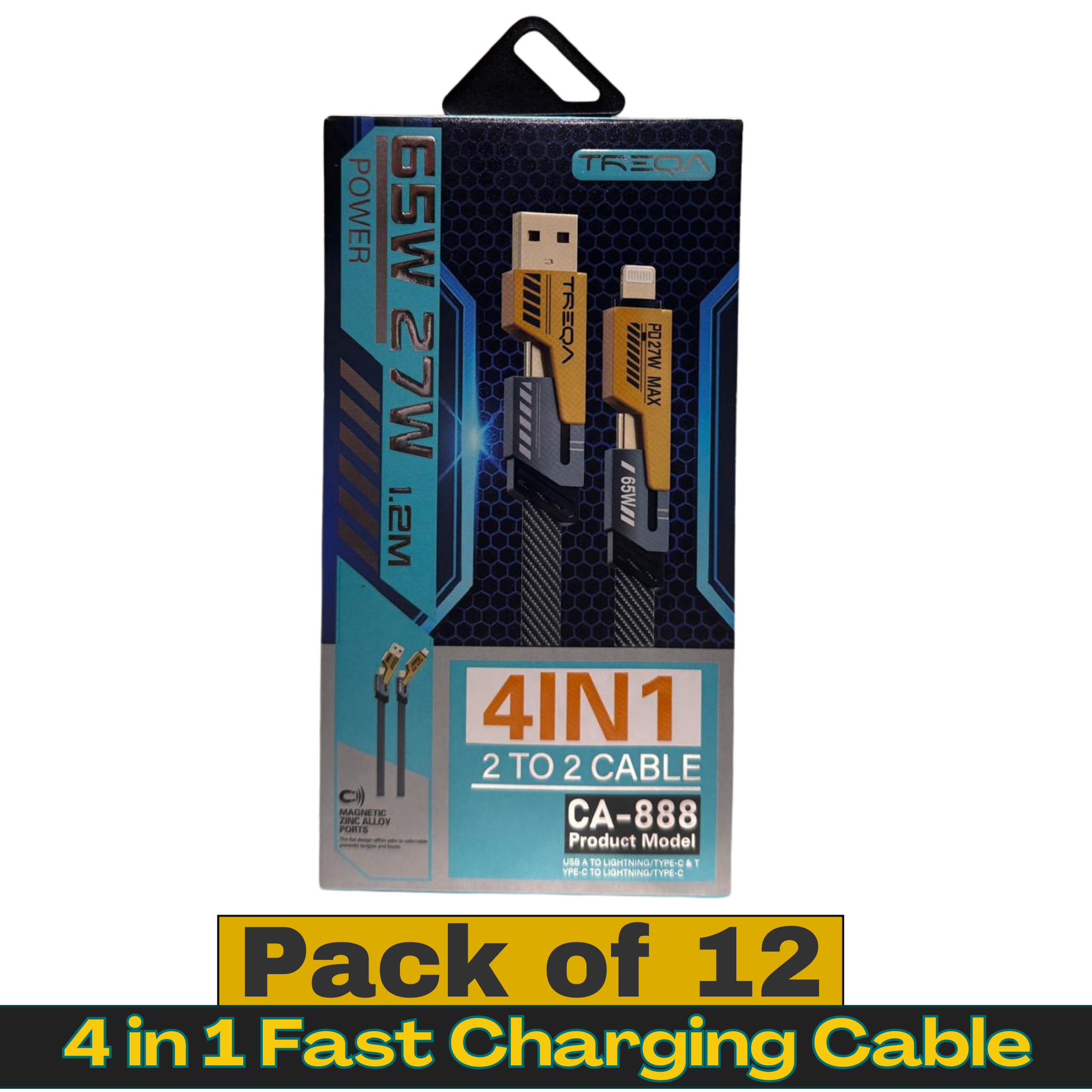 TREQA CA-888 4-in-1 fast charging cable 65W PD