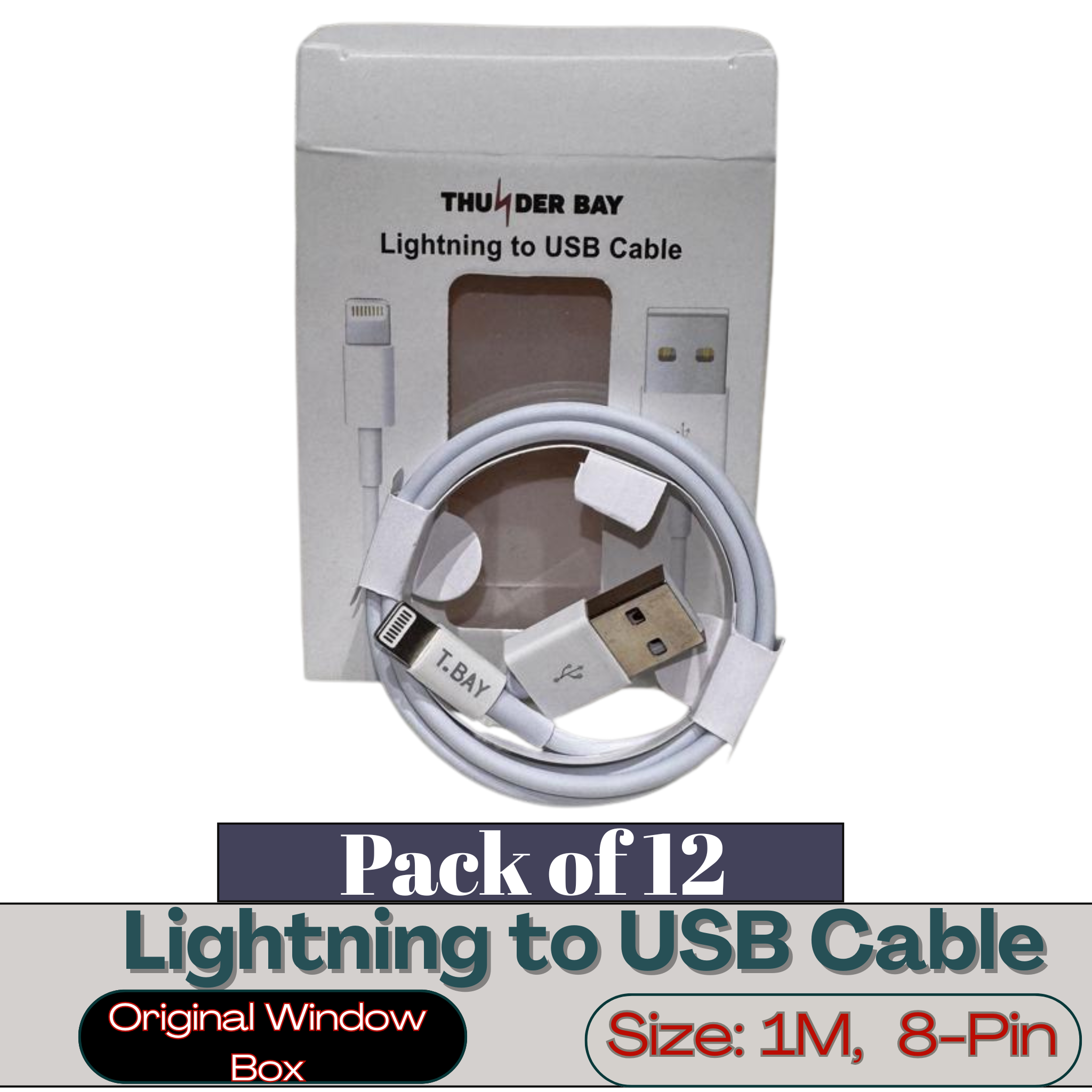 Lightning to USB charging cable 1M pack of 12