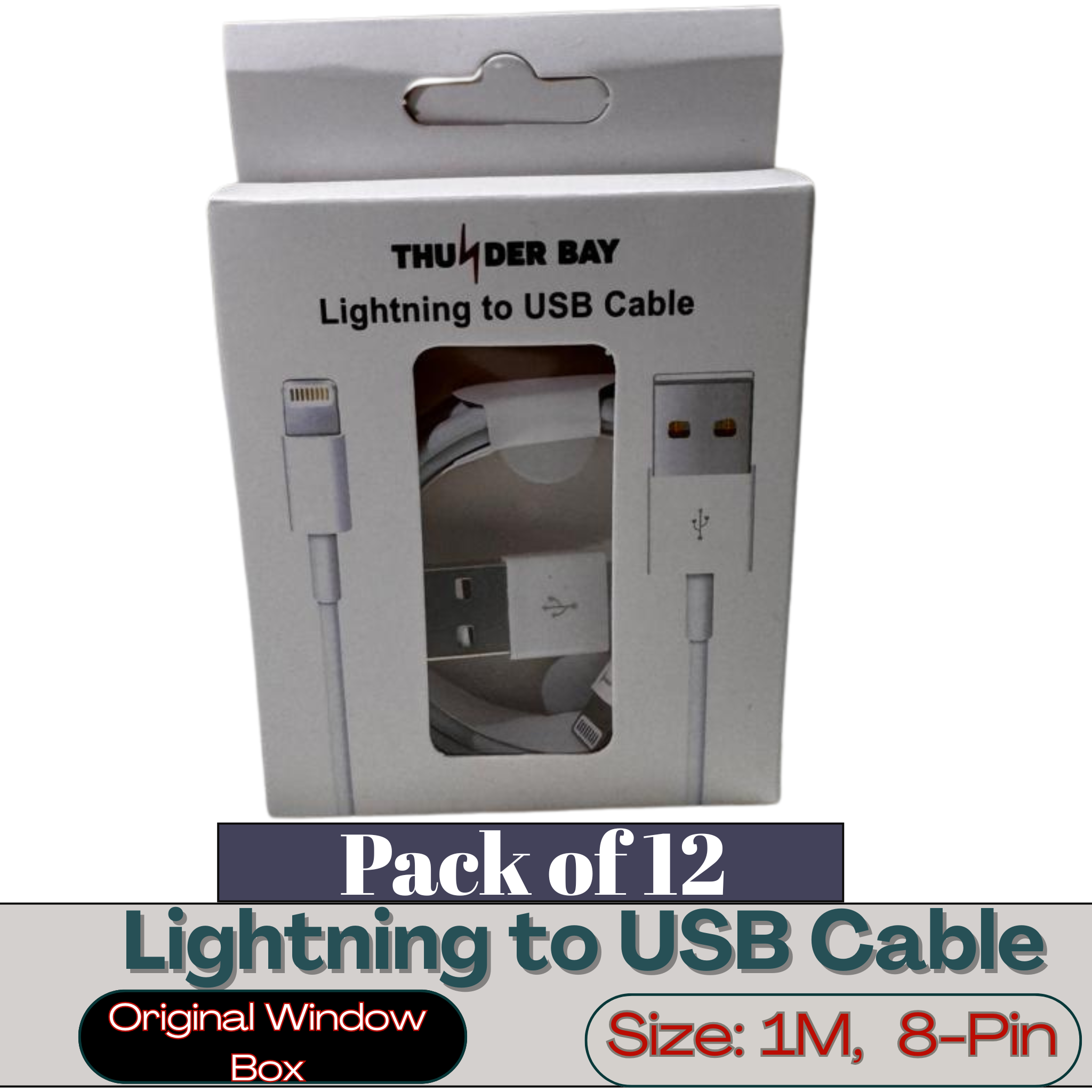 Lightning to USB charging cable 1M pack of 12