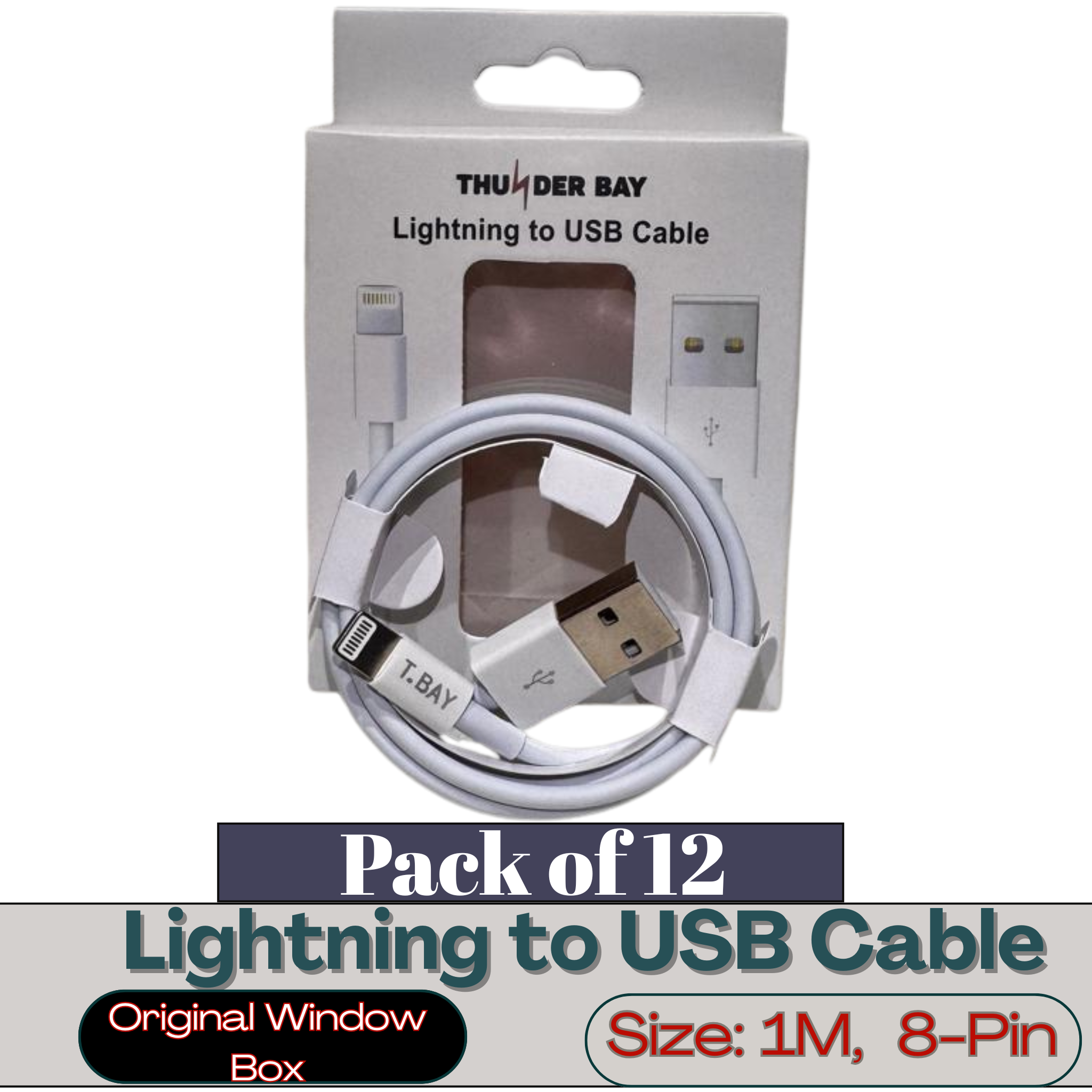 Lightning to USB charging cable 1M pack of 12