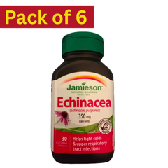 Jamieson Echinacea Purpurea 350mg – 30 Vegetarian Capsules Pack of 6 – Immune Support Supplement