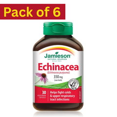 Jamieson Echinacea Purpurea 350mg – 30 Vegetarian Capsules Pack of 6 – Immune Support Supplement