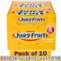 JUICY FRUIT Original Fruit Flavoured Chewing Gum – 15 Sticks per Pack – Pack of 10