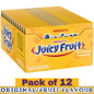 Juicy Fruit Original Fruit Flavoured Sugar-Free Chewing Gum – 12 Pieces per pack – Pack of 12
