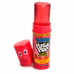 Jumbo Push Pop Candy, 5 Flavours Twist Cap Lollipop, 30g, 18 Count Display Box