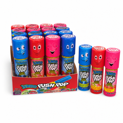 Jumbo Push Pop Candy, 5 Flavours Twist Cap Lollipop, 30g, 18 Count Display Box