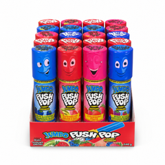 Jumbo Push Pop Candy, 5 Flavours Twist Cap Lollipop, 30g, 18 Count Display Box