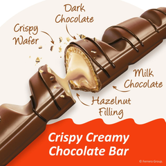 Kinder Bueno Milk Hazelnut Wafer Bars — Pack of 12 × 43g (2 Bars per pack)