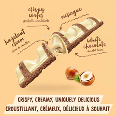 Kinder Bueno White Hazelnut Wafer Bars — Pack of 20 × 39g (2 Bars per pack)