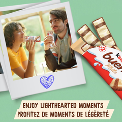 Kinder Bueno White Hazelnut Wafer Bars — Pack of 20 × 39g (2 Bars per pack)