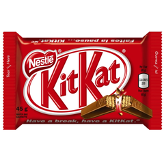 Kit Kat 4-Finger Single Milk Chocolate Wafer Bar — Pack of 12 × 45g
