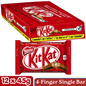 Kit Kat 4-Finger Single Milk Chocolate Wafer Bar — Pack of 12 × 45g