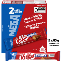 Kit Kat Chunky Mega Milk Chocolate Wafer Bars — Pack of 12 × 85g (2 Bars per pack)