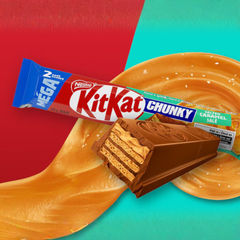 Kit Kat Chunky Salted Caramel Milk Chocolate Wafer Bars — Pack of 12 × 68g (2 Bars per pack)