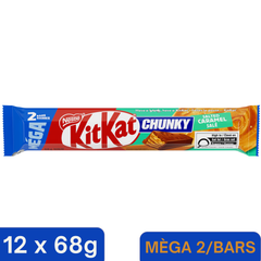 Kit Kat Chunky Salted Caramel Milk Chocolate Wafer Bars — Pack of 12 × 68g (2 Bars per pack)