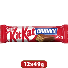 Kit Kat Chunky Single Milk Chocolate Wafer Bar — Pack of 12 × 49g