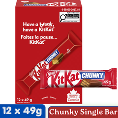 Kit Kat Chunky Single Milk Chocolate Wafer Bar — Pack of 12 × 49g