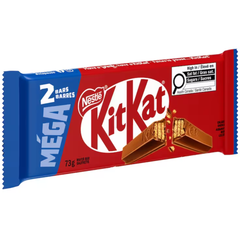 Kit Kat Mega King Size Milk Chocolate Wafer Bars — Pack of 12 × 73g (2 Bars per pack)
