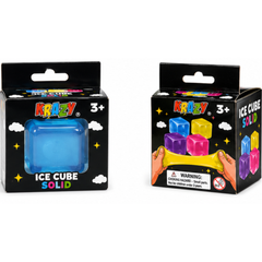 Krazy Ice Cube Solid Squishy Stress Ball, Soft Stretch Fidget Toy, 12 Piece Display Box