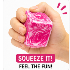 Krazy Ice Cube Tie-Dye Squishy Stress Ball, Marble Swirl Fidget Toy, 12 Piece Display Box