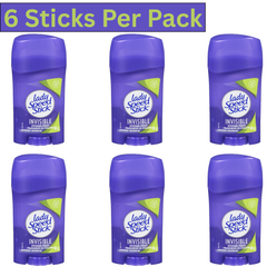 Lady Speed Stick Invisible Powder Fresh Antiperspirant Deodorant for Women 45g Stick Pack of 6