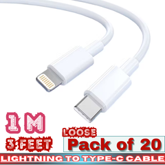 Lightning to Type-C Fast Charging Cable – 1M / 3FT – Loose Pack of 20