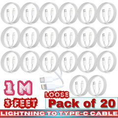 Lightning to Type-C Fast Charging Cable – 1M / 3FT – Loose Pack of 20