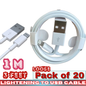 Lightning to USB-A Charging Cable – 3FT (1M) Fast Charge & Sync – Loose Pack of 20
