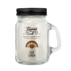 Lux Linen scented smoke-eliminating candle in reusable mason jar - 4oz.