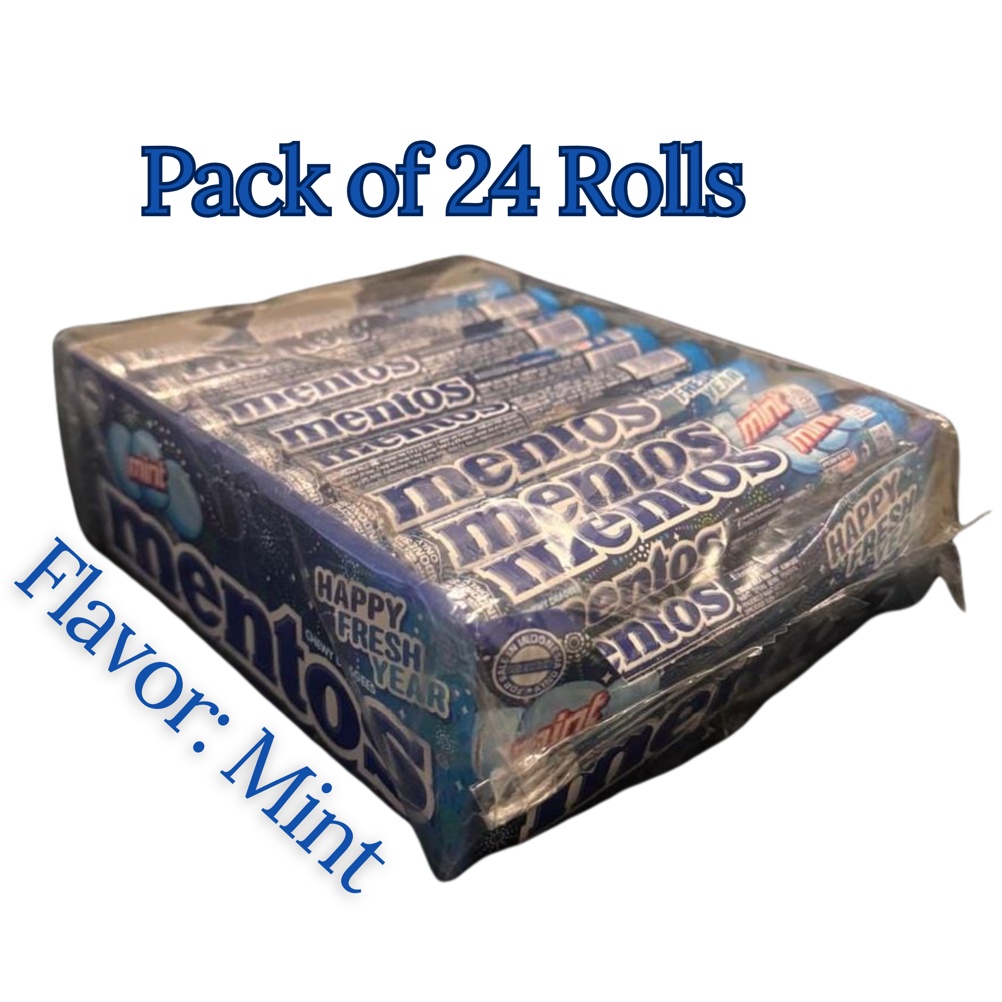 Mentos Mint Candy Rolls – 24 Pack (Happy Fresh Year Edition) – Chewy Mint Dragees for Fresh Breath