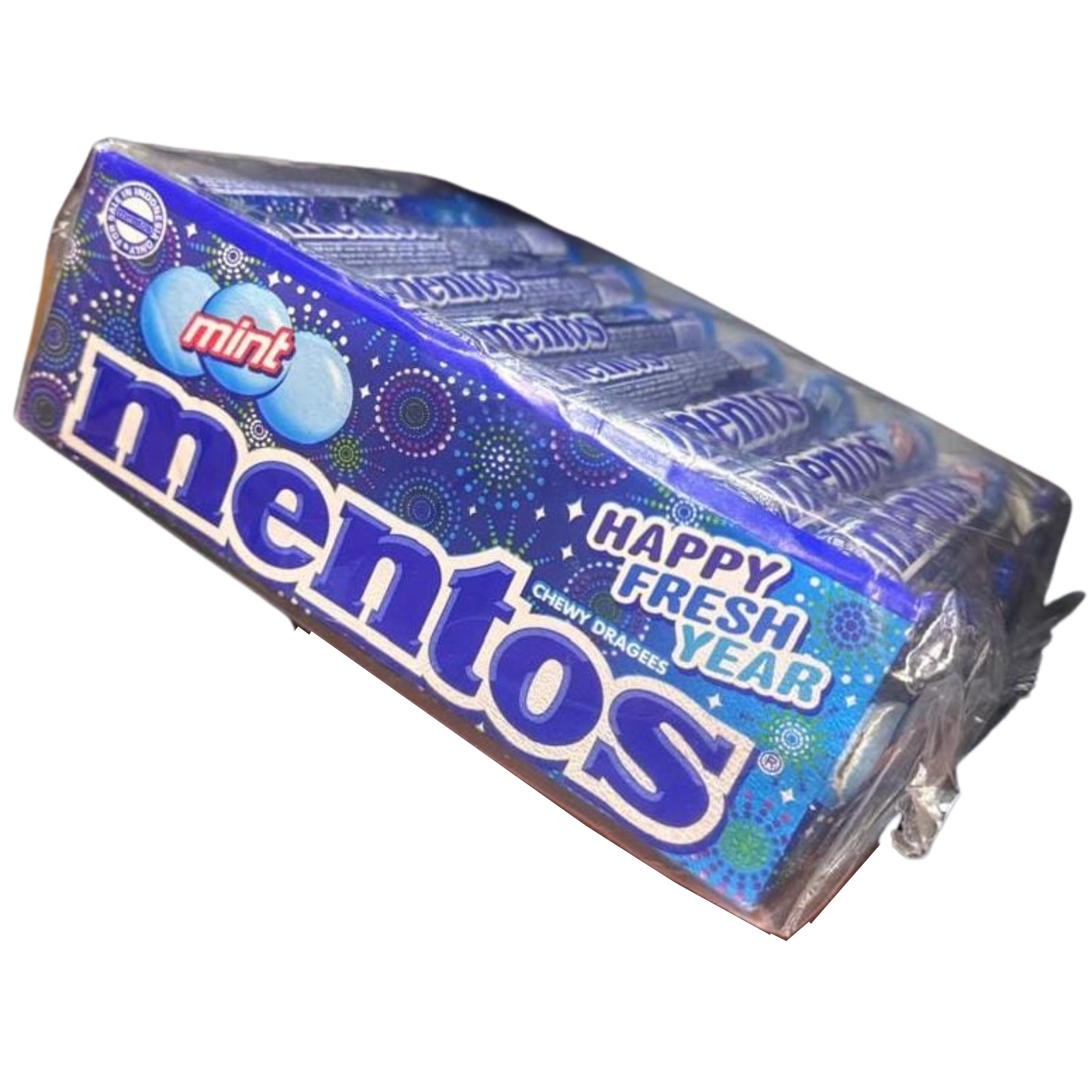 Mentos Mint Candy Rolls – 24 Pack (Happy Fresh Year Edition) – Chewy Mint Dragees for Fresh Breath