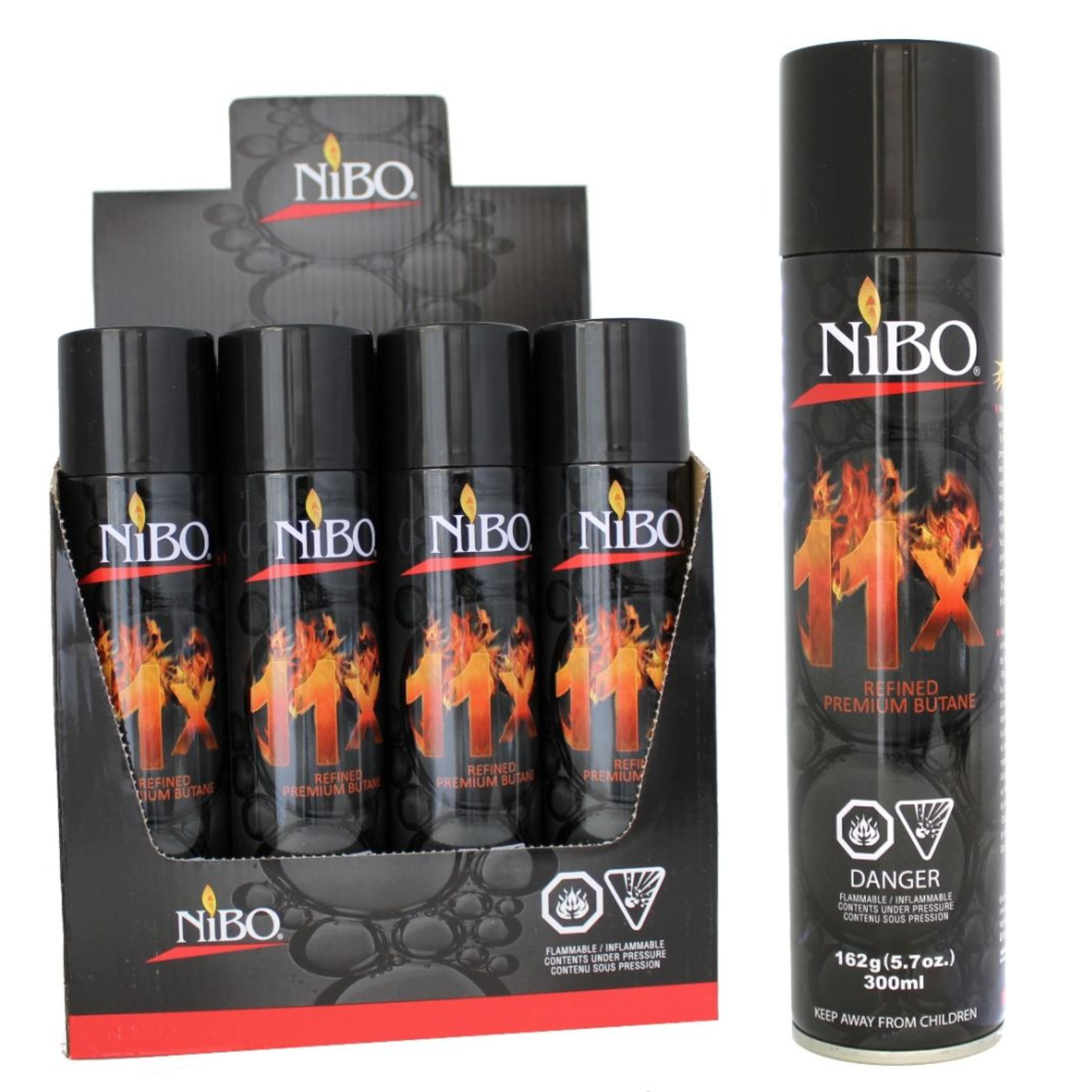 NiBO 11x Refined Premium Butane 300ml – Box of 12 Ultra-Pure Lighter Fuel