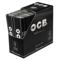 OCB Premium Black Slim Rolling Papers – 50 Packs (32 Leaves Each) – Ultra-Thin, Natural Gum, Slow Burning