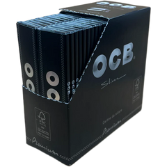 OCB Premium Black Slim Rolling Papers – 50 Packs (32 Leaves Each) – Ultra-Thin, Natural Gum, Slow Burning