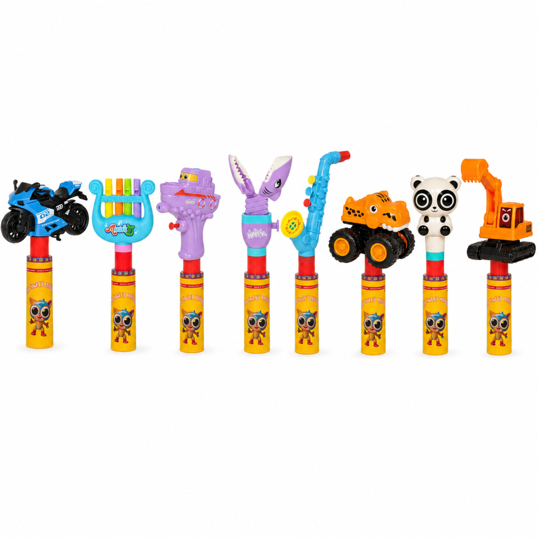 One Sweet Minute Candy Tower Display, 40 Candy Tubes with Toy Toppers, Halal Floor Display