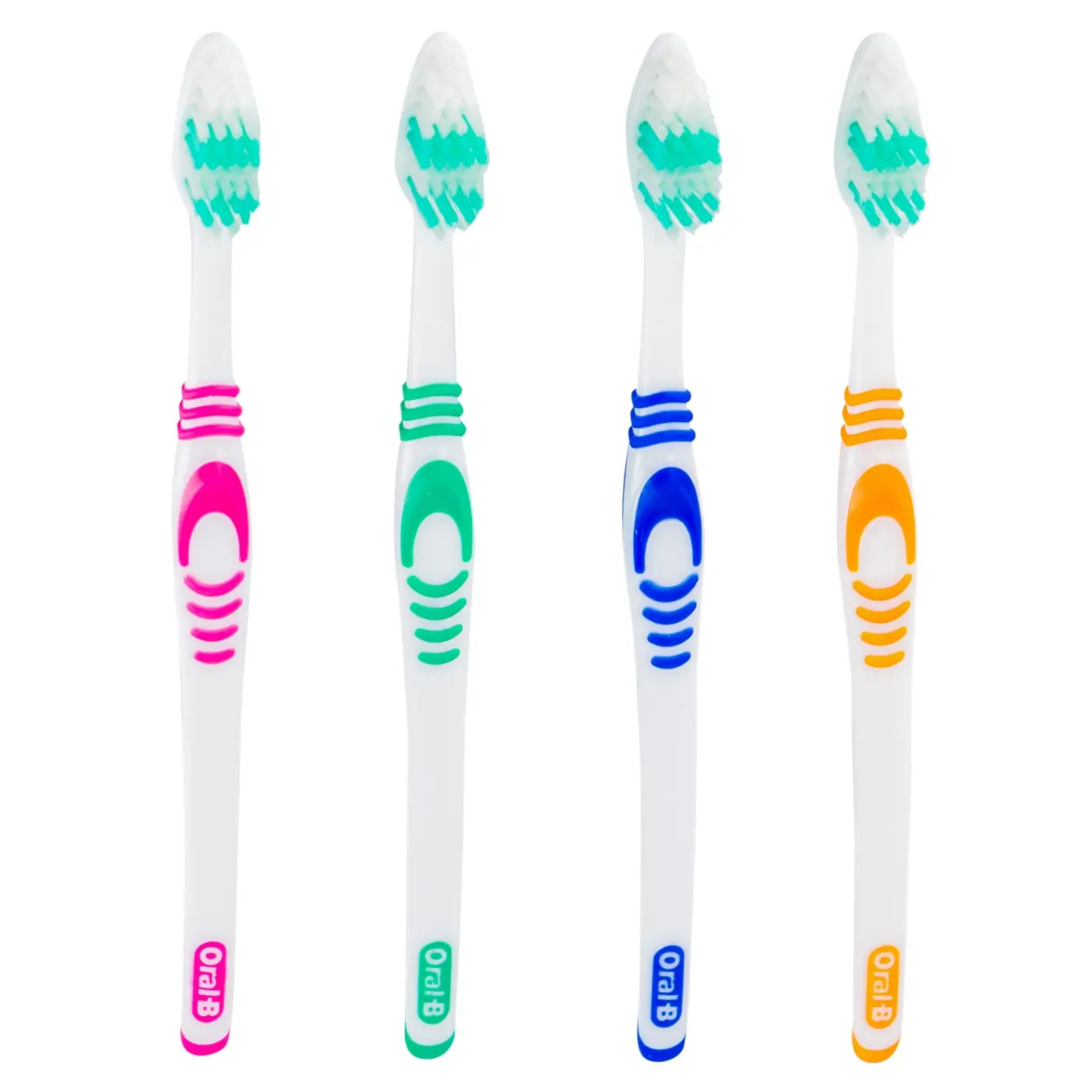 Oral-B Toothbrush 12-Pack Green, Blue, Pink, Yellow