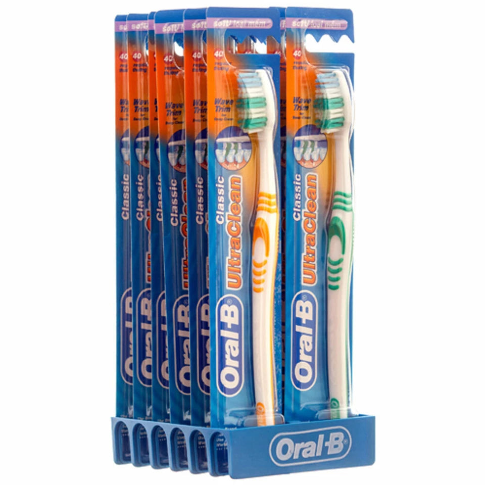 Oral-B Ultra Clean Classic Toothbrush – Assorted Colors Pack of 12