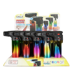 Eagle Torch PT101NCR Neo Chrome refillable jet flame torch lighter front view