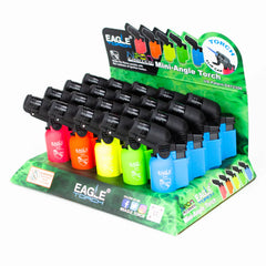 Side view of Eagle Torch NEON PT116BN – Mini-Angle Torch Lighter – Windproof Flame – 20ct Limited Edition Neon Display Box